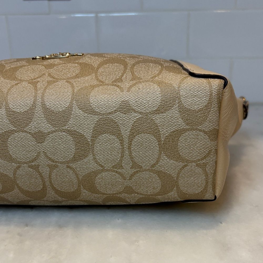 Coach Purse Handbag Kacey Signature Logo Snakeskin Color Block Satchel Bag - Picture 8 of 16